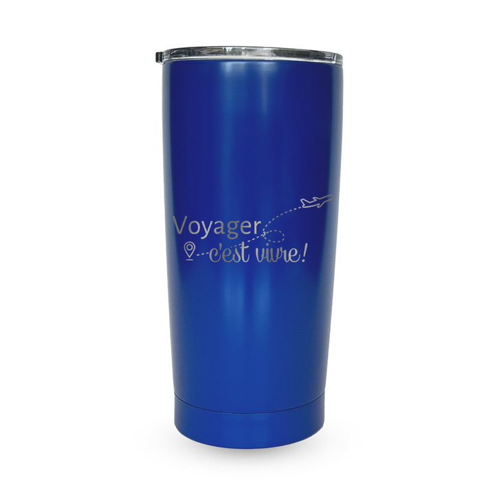 Verre gravé - Voyager, c'est vivre