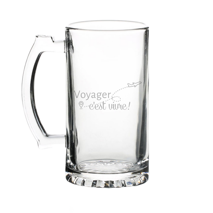 Verre gravé - Voyager, c'est vivre