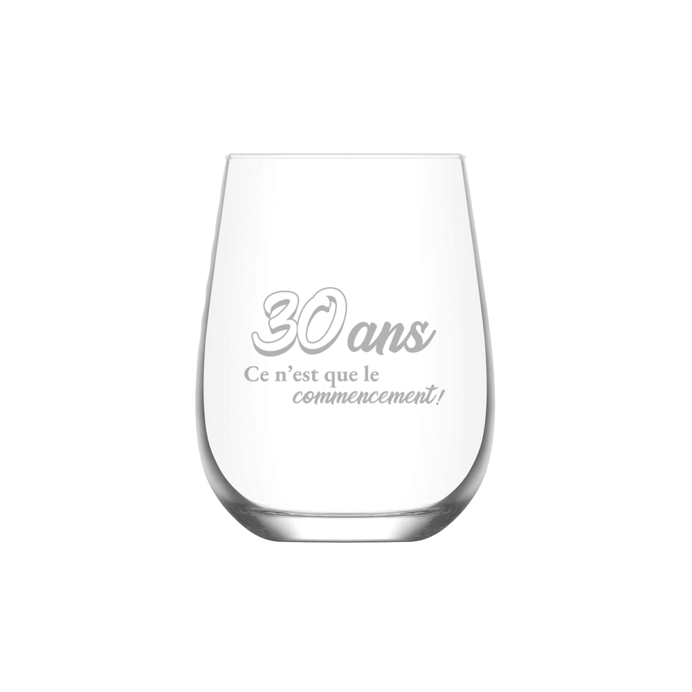 Verre gravé - 30 ans