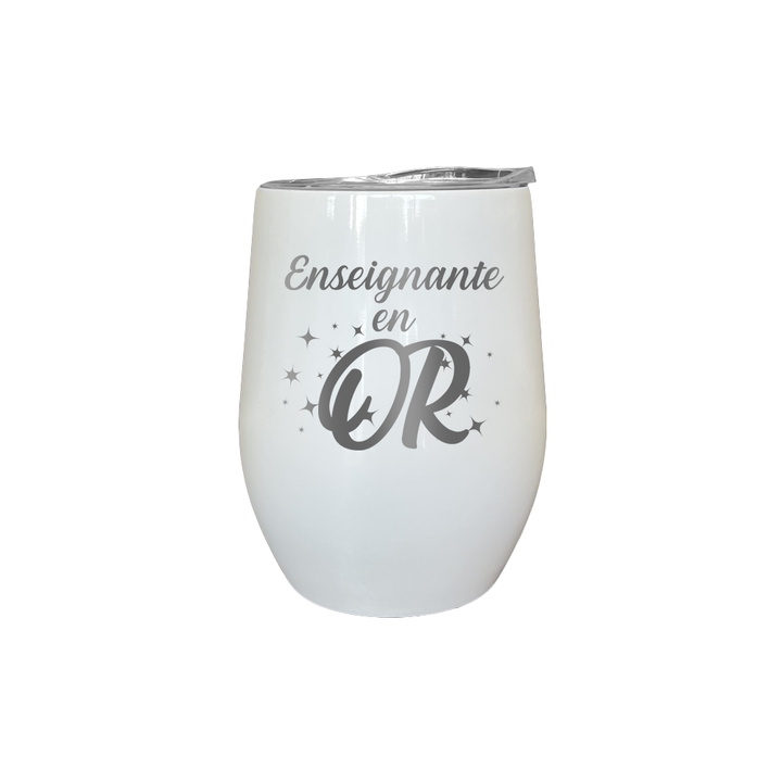 Verre gravé - Enseignante en OR