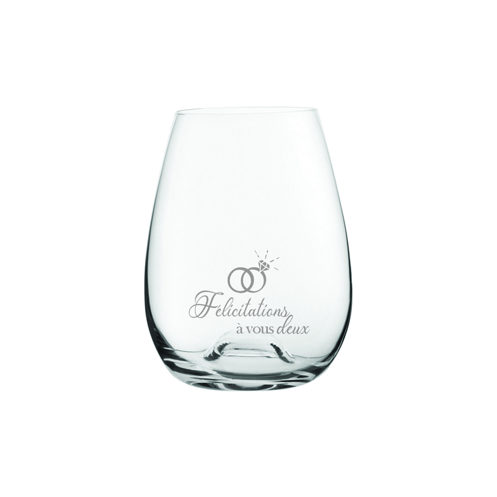 Verre gravé - Félicitations à vous deux