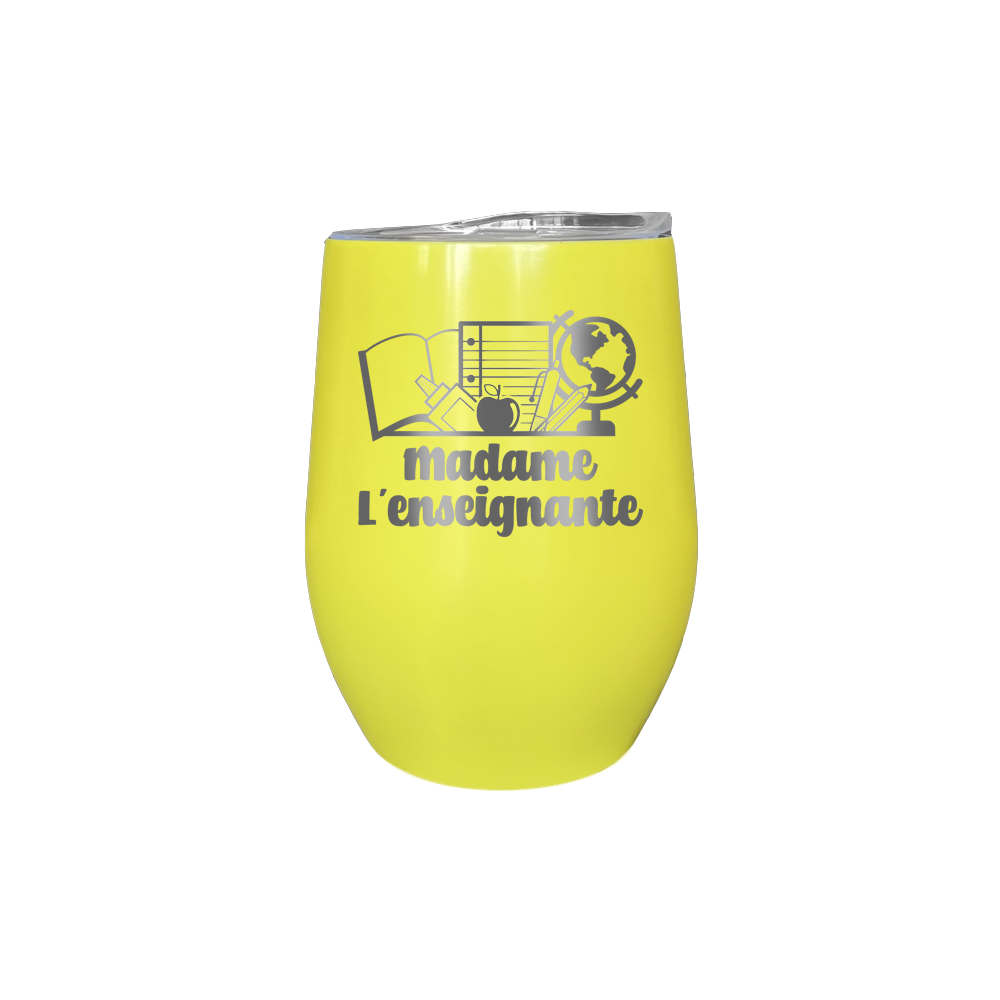 Verre isotherme gravé - Madame l'enseignante