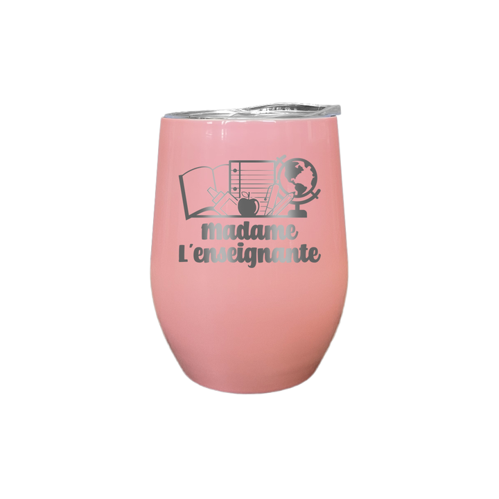 Verre isotherme gravé - Madame l'enseignante