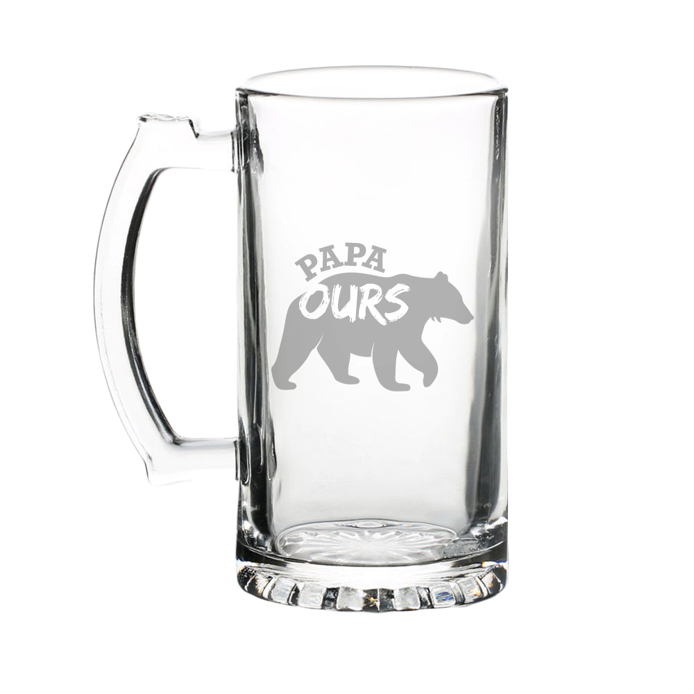 Verre gravé - Papa ours
