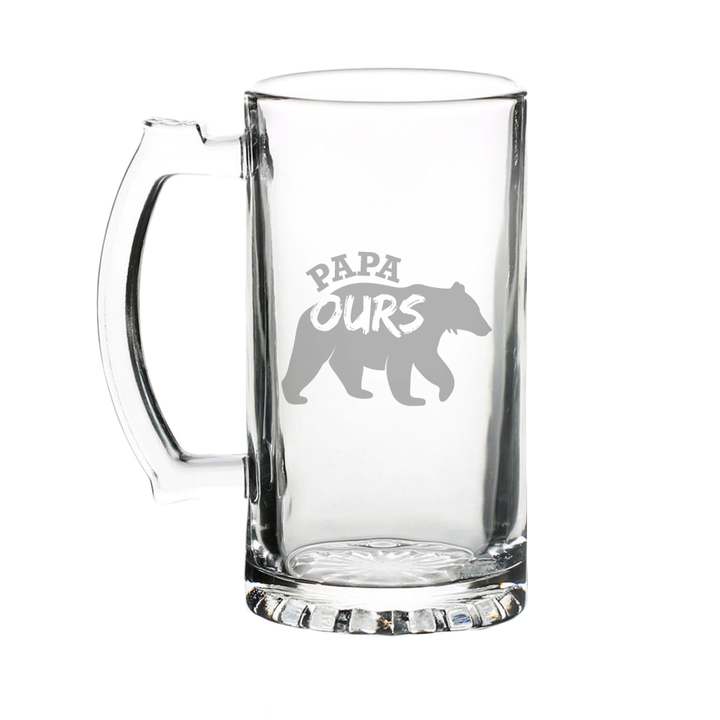 Verre gravé - Papa ours