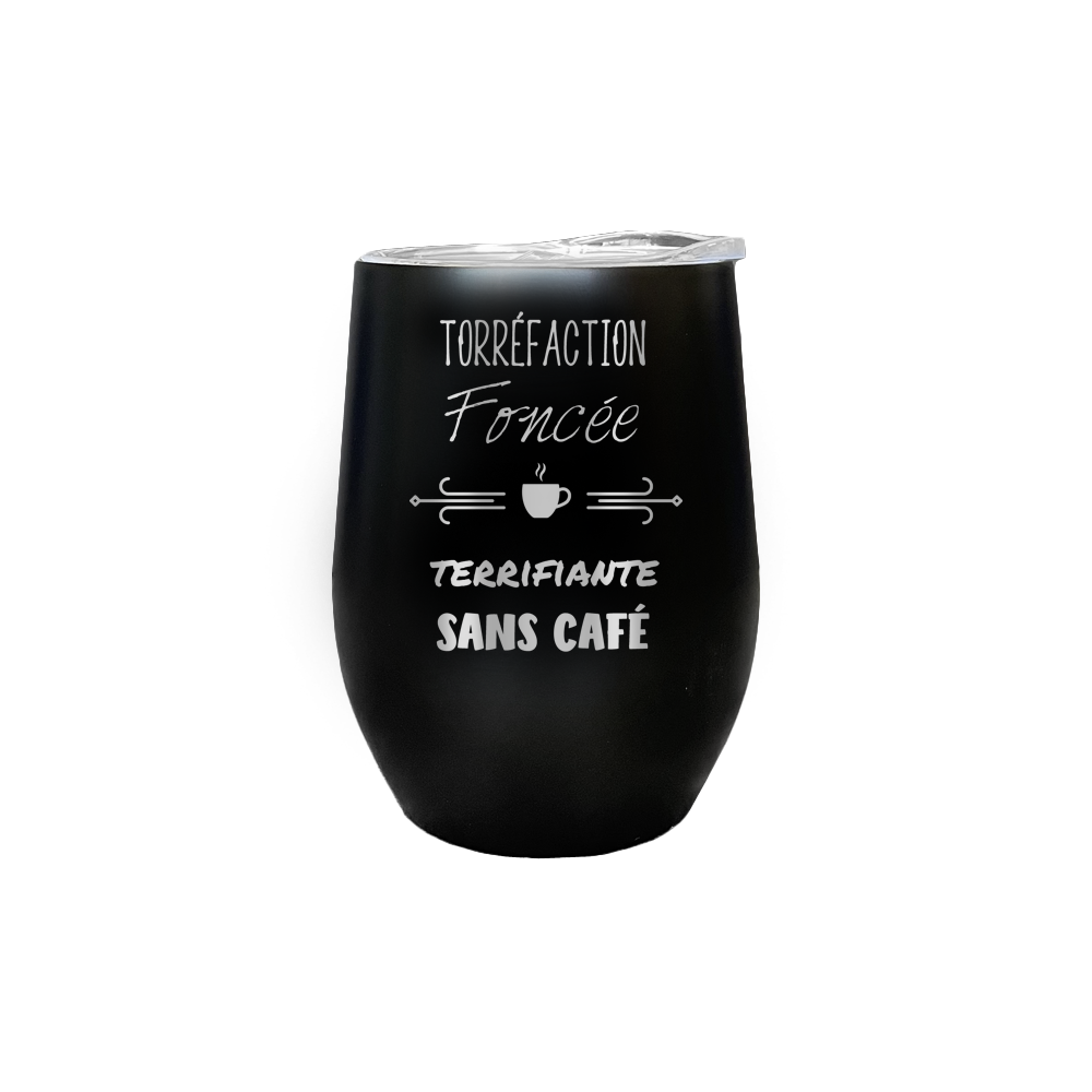 Verre isotherme gravé - Torréfaction foncée, Terrifiante sans café