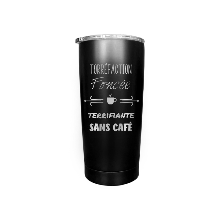 Verre isotherme gravé - Torréfaction foncée, Terrifiante sans café