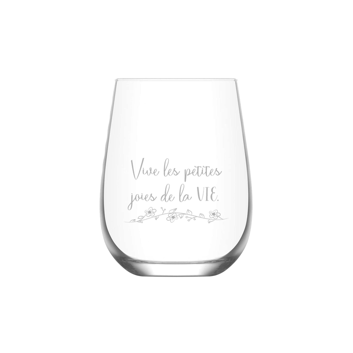 Verre gravé - Vive les petites joies de la vie