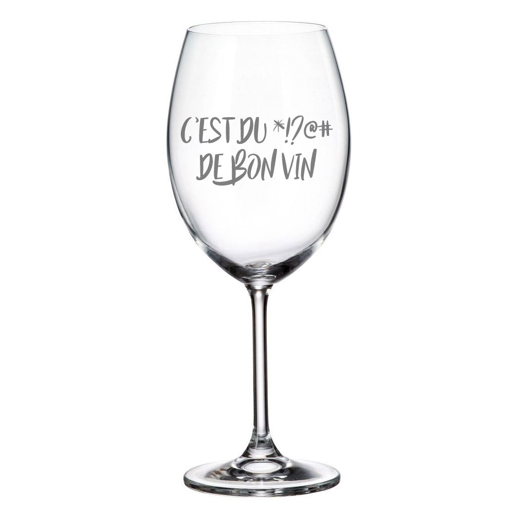 Verre gravé - C'est du *!?@# de bon vin