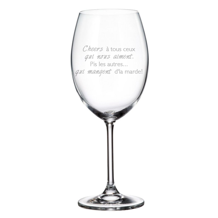 Verre gravé  - Cheers à tous ceux qui nous aiment
