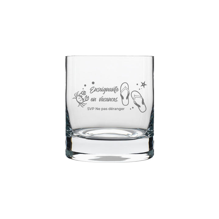 Verre gravé - Enseignante en vacances