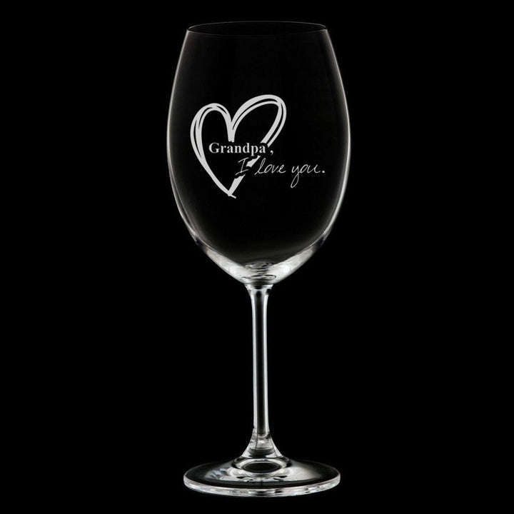 Verre gravé - Grandpa, I Love You