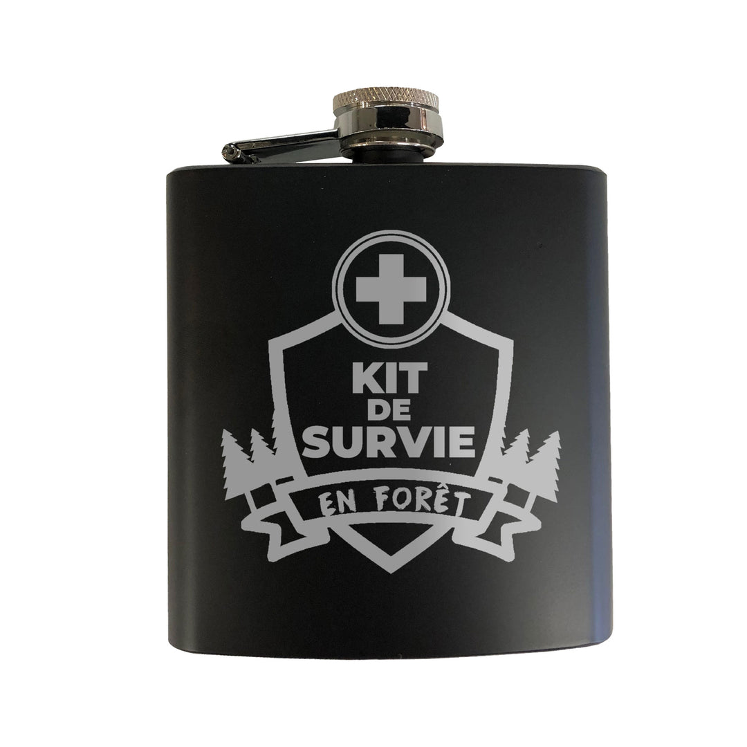 Flasque gravée - Kit de Survie en forêt