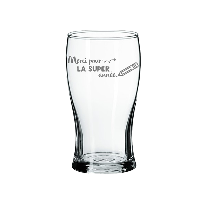 Verre gravé - Merci pour la super année
