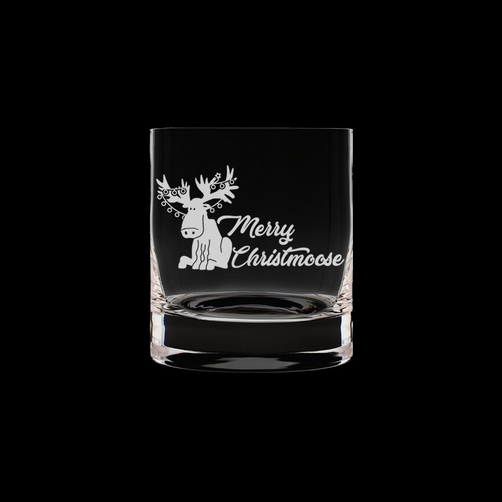 Verre gravé - Merry Christmoose